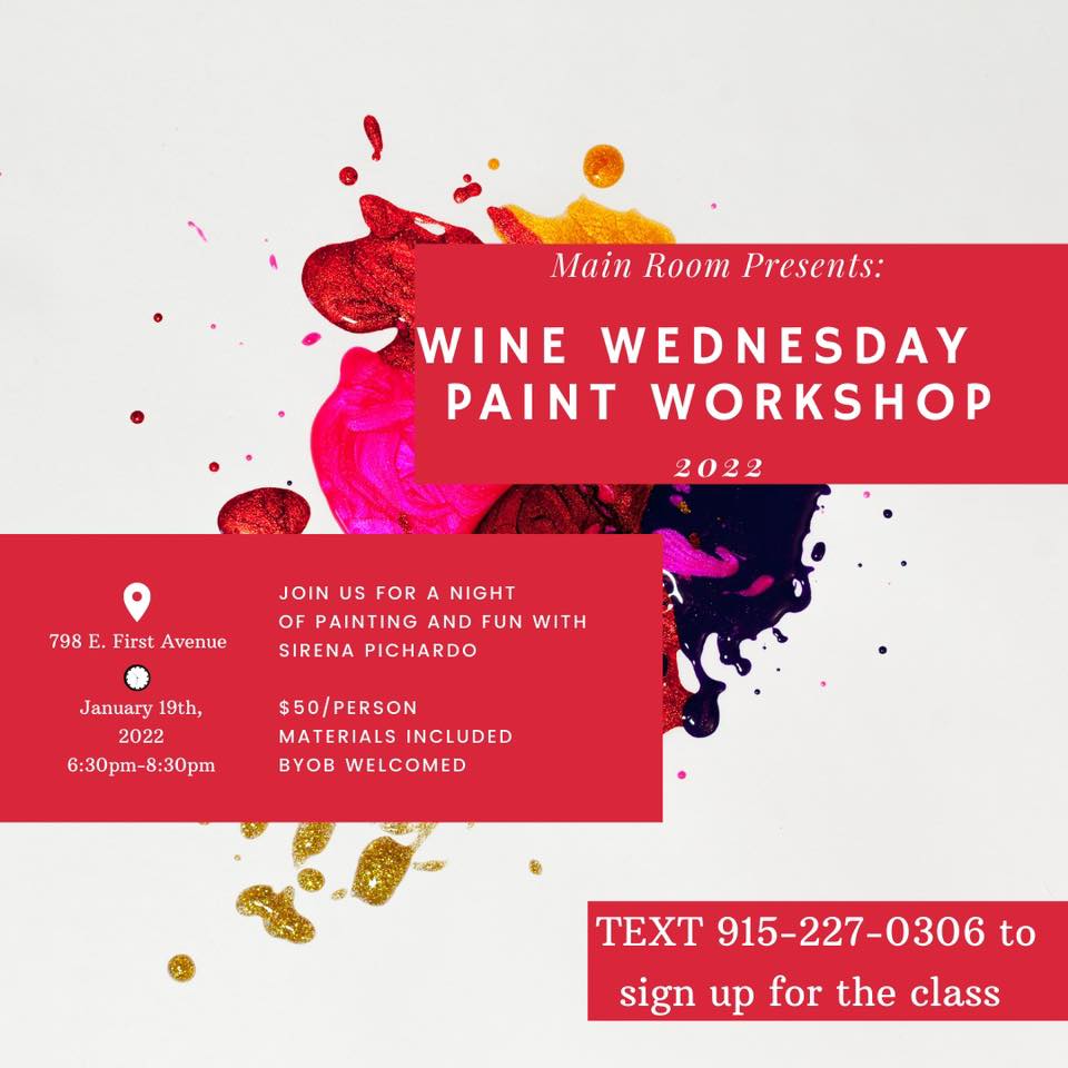 Main Room Presents Wine Wednesday Paint Workshop