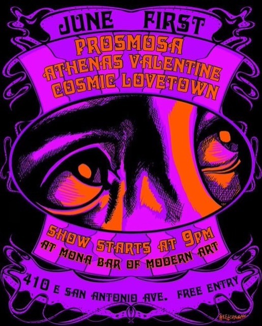 Prosmosa, Athenas Valentine, & Cosmic Lovetown Live At Mona Bar Of Modern Art