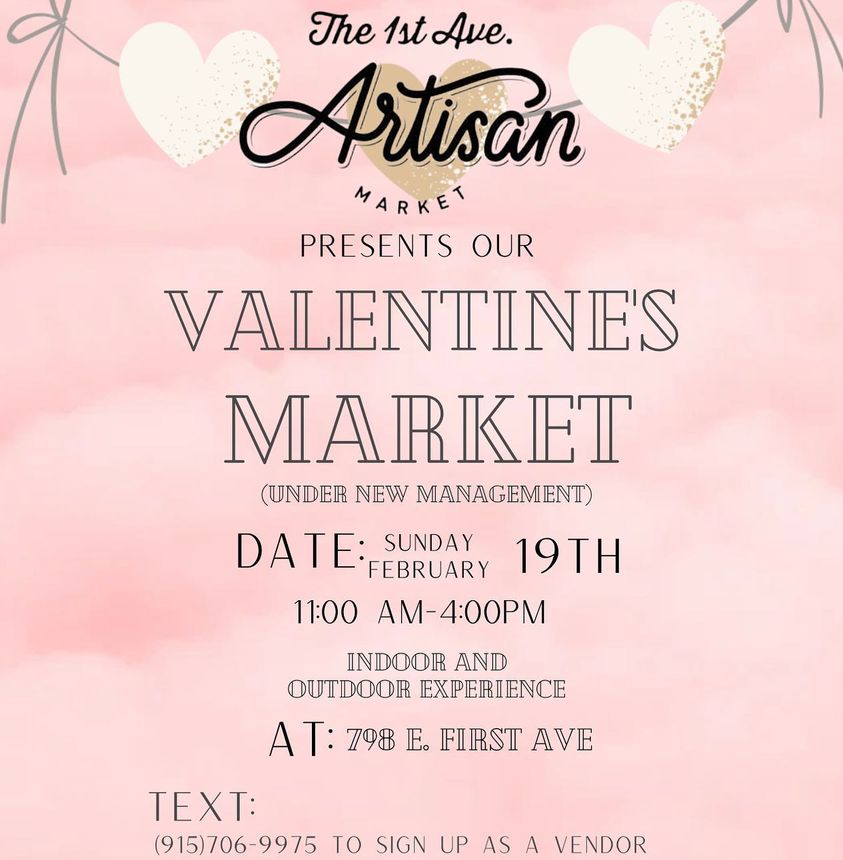 The First Avenue Artisan Market presents their Valentine’s Market